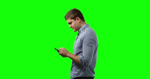 Young man using smartphone