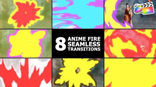 Dynamic Anime Fire Energy Motion Graphic Transitions