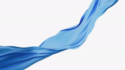 Dynamic Smooth Blue Fabric Flowing Animation