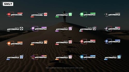 Clean Animated Social Media Lower Thirds for Channels