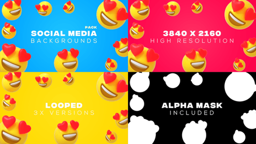 Animated Heart Eye Emoji Background Pack for Social Media
