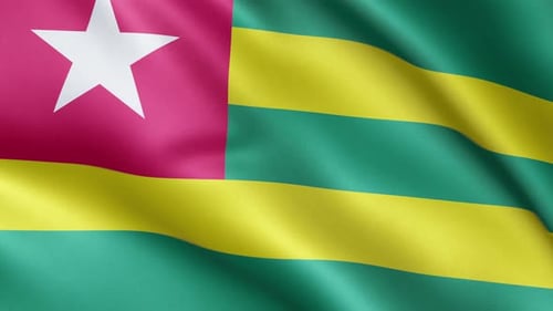 Realistic Waving Flag of Togo Loop Animation