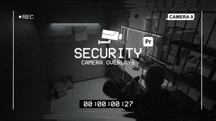 Digital Security Camera Overlays with Glitch and HUD Elements, Elements ...