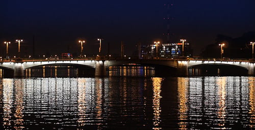 Night Traffic On The Bridge