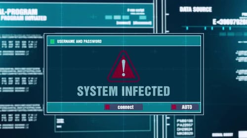 System Infected Warning Notification on Digital Security Alert on Screen.
