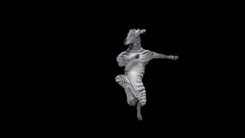Animated 3D Zebra Performing a Funny Dance