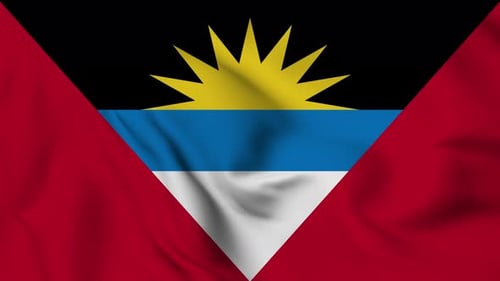 Antigua and Barbuda National Flag Waving Loop Background