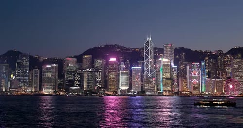 Hongkong-Stadt bei Nacht