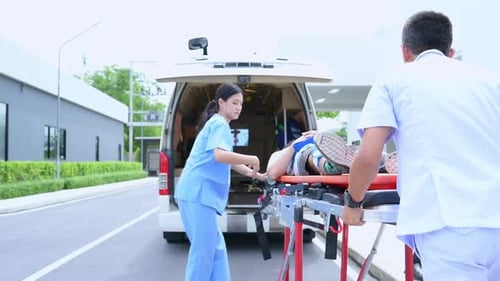 Patient Transported to Hospital via Ambulance with Medical Staff