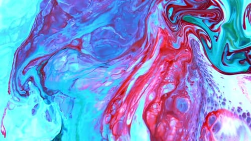 Abstract Red and Blue Colors Blending and Flowing