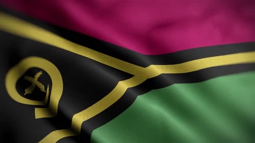 Vanuatu Flag Waving Realistic Animation