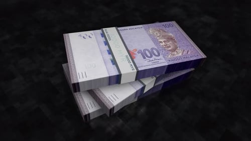 Malaysia Ringgit money banknote pile packs