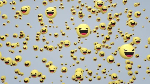 Joyful Laughing Emoji Faces Seamlessly Floating Animation