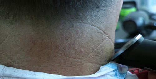 Haircut in Close Up Shot at Home