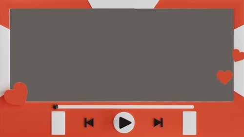 Animación 3D de Polaroid con modelo de Logo Reproduciendo Música