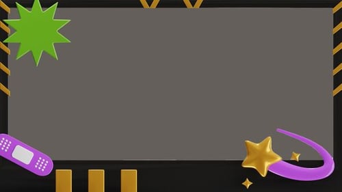 Colorful 3D Elements Animated Frame Overlay