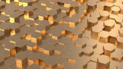 Golden Hexagon Geometric Background Loop Animation