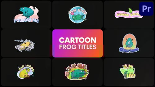Playful Cartoon Frog Animated Titles Pack