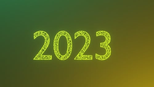Abstract Neon Particles Form 2023 New Year Title