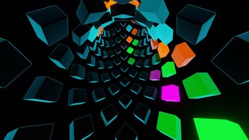 VJ LOOP Tunnel of Twinkling Disco Lights