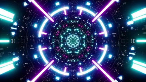 Space Laser Beam Cyberpunk Tunnel 4K Loop