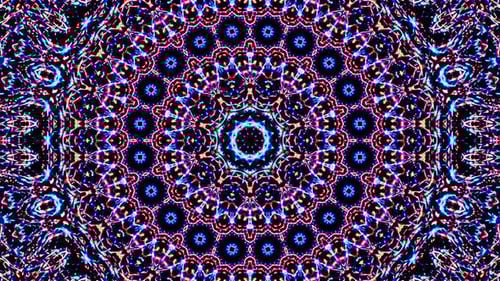 Abstract Glowing Kaleidoscope Pattern Looping Background