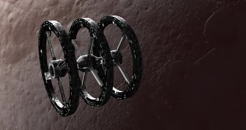 Raumschiff überfliegender Pallas-Asteroid