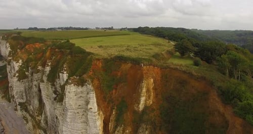 White cliffs at Etretat, Normandy, France.