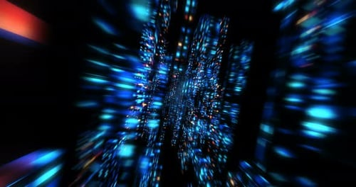 Futuristic Digital Data Stream Technology Loop Background