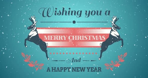 Festive Christmas Animation with Falling Snowflakes