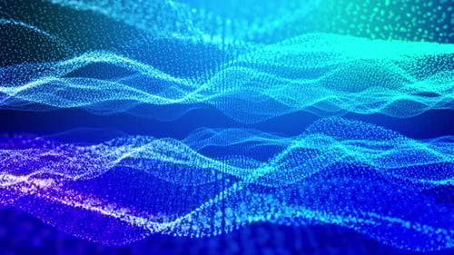 Dynamic Abstract Blue Particle Waves Background Animation