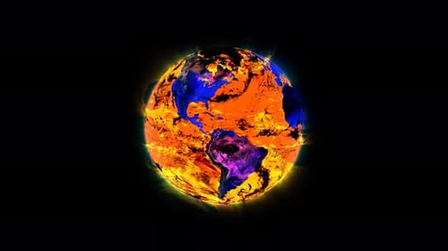 Planeta Tierra Ardiente girado