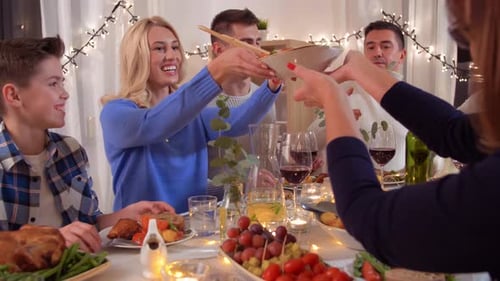 Family and Friends Celebrate at Dinner Party