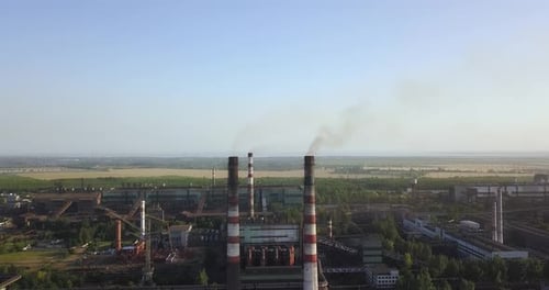 Pipes Of A Large Metallurgical Plant From A Height