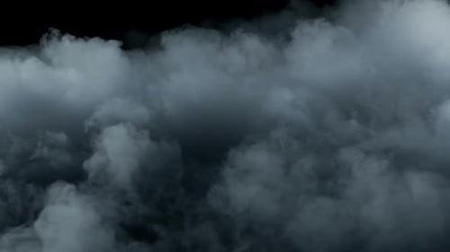 Moody Gray Fog Rolling Across Black Background