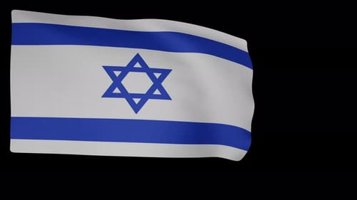 Realistic Waving Flag of Israel Animation