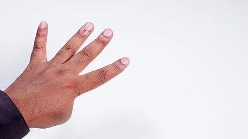 Hand Gesture Count To 5 Fingers Back