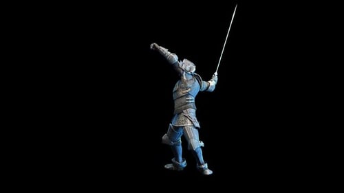 3D Medieval Knight Character Performing Sword Attacks