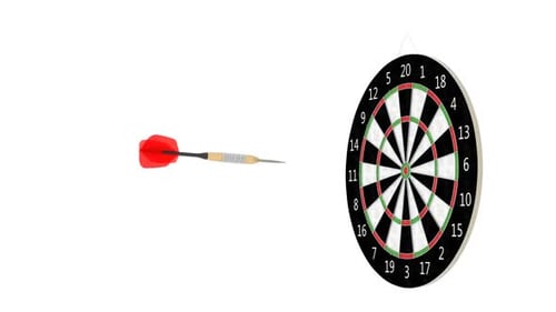 Dart Hits Bullseye on Dartboard Animation