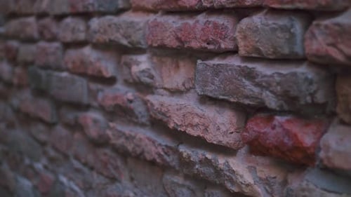 Textured Brick Wall Close Up View