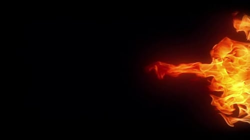 Dynamic Fiery Flames Dancing on Black Background