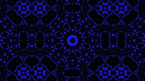 Abstract Dark Blue Kaleidoscope Background Loop