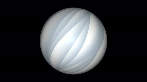 Modern 3D Sphere with Swirling White Lines Animation