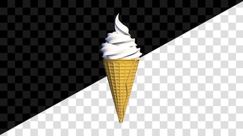 Rotating 3D Soft Serve Ice Cream Cone
