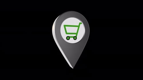 Modern 3D Rotating E-commerce Location Pin Animation