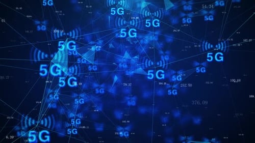Futuristic 5G Wireless Network Global Data Loop Background