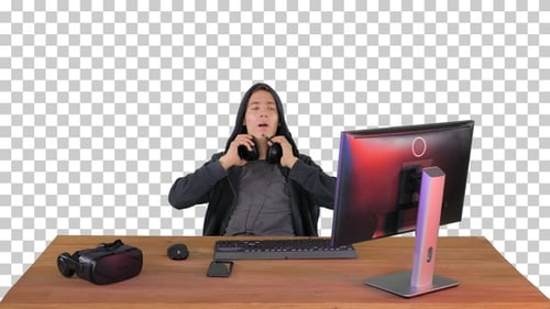 Stressé, fatigué et sans travail à la recherche d'un hacker, Alpha Channel
