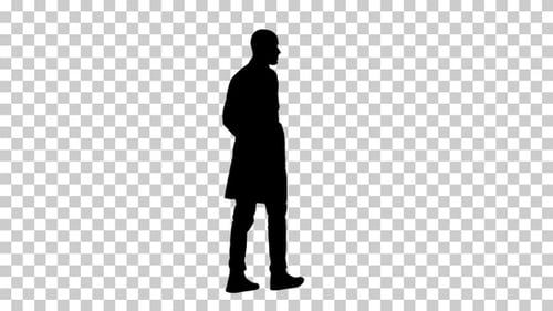 Silhouette Walking doctor, Alpha Channel