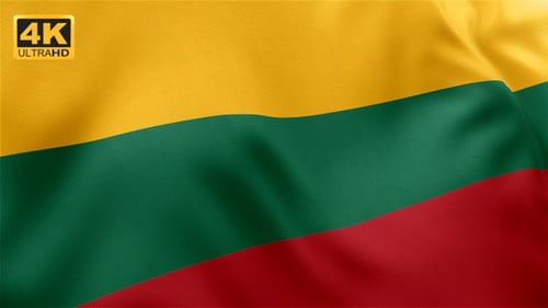 Realistic Waving Flag of Lithuania Animation