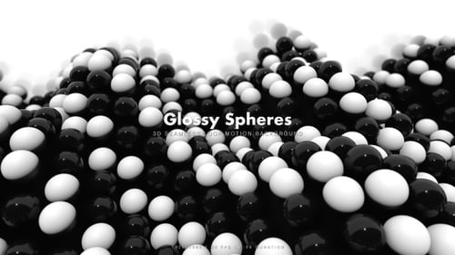 Dynamic Abstract Wavy Black and White Spheres Background